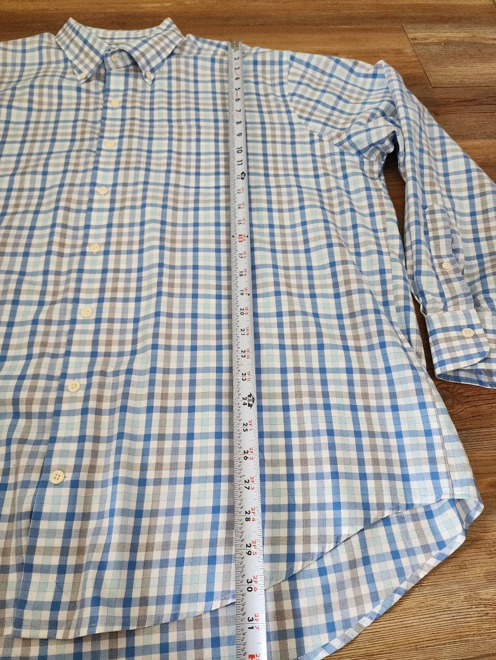 Peter Millar Crown Ease Phillip Sport Shirt Mens XXL Blue Check Long Sleeve - Picture 4 of 9